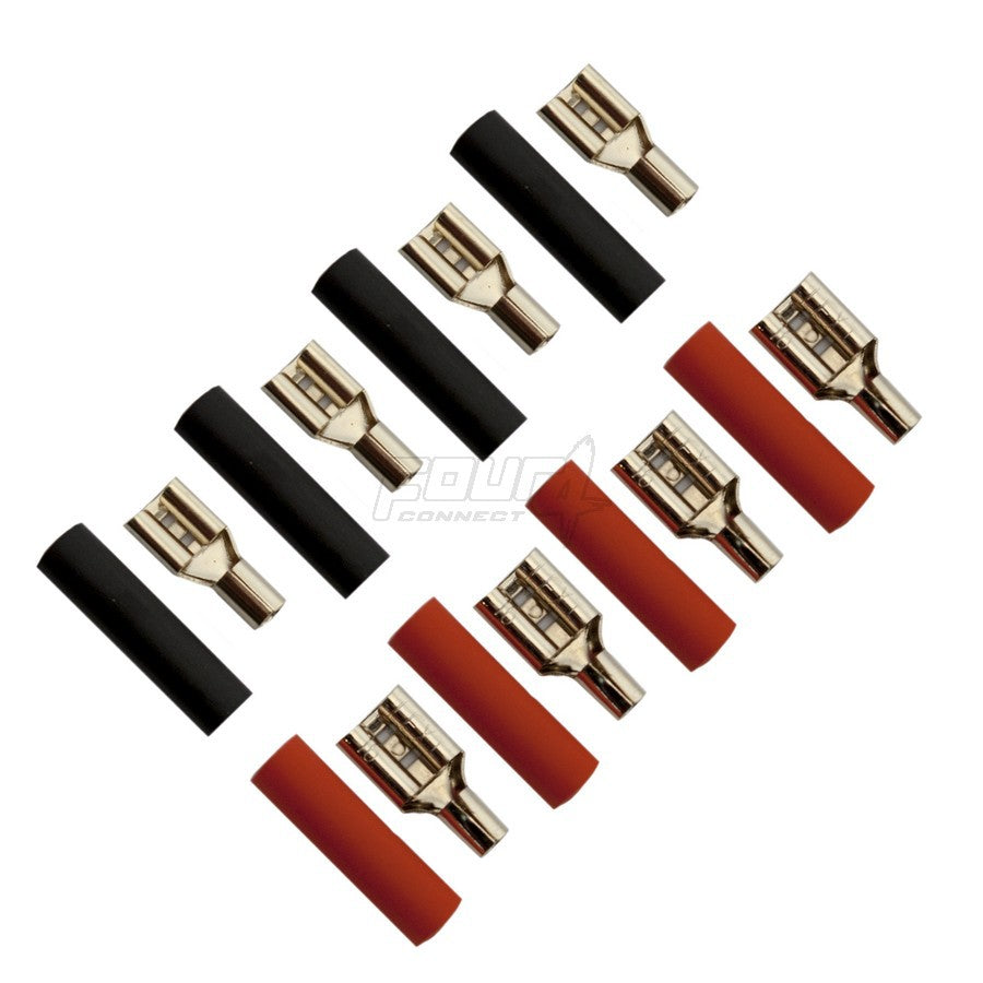 FOUR Connect 4-690755 lattaliitin 2.5mm2 - 2x4.8mm/2x6.3mm punainen + 2x4.8mm/2x6.3mm musta