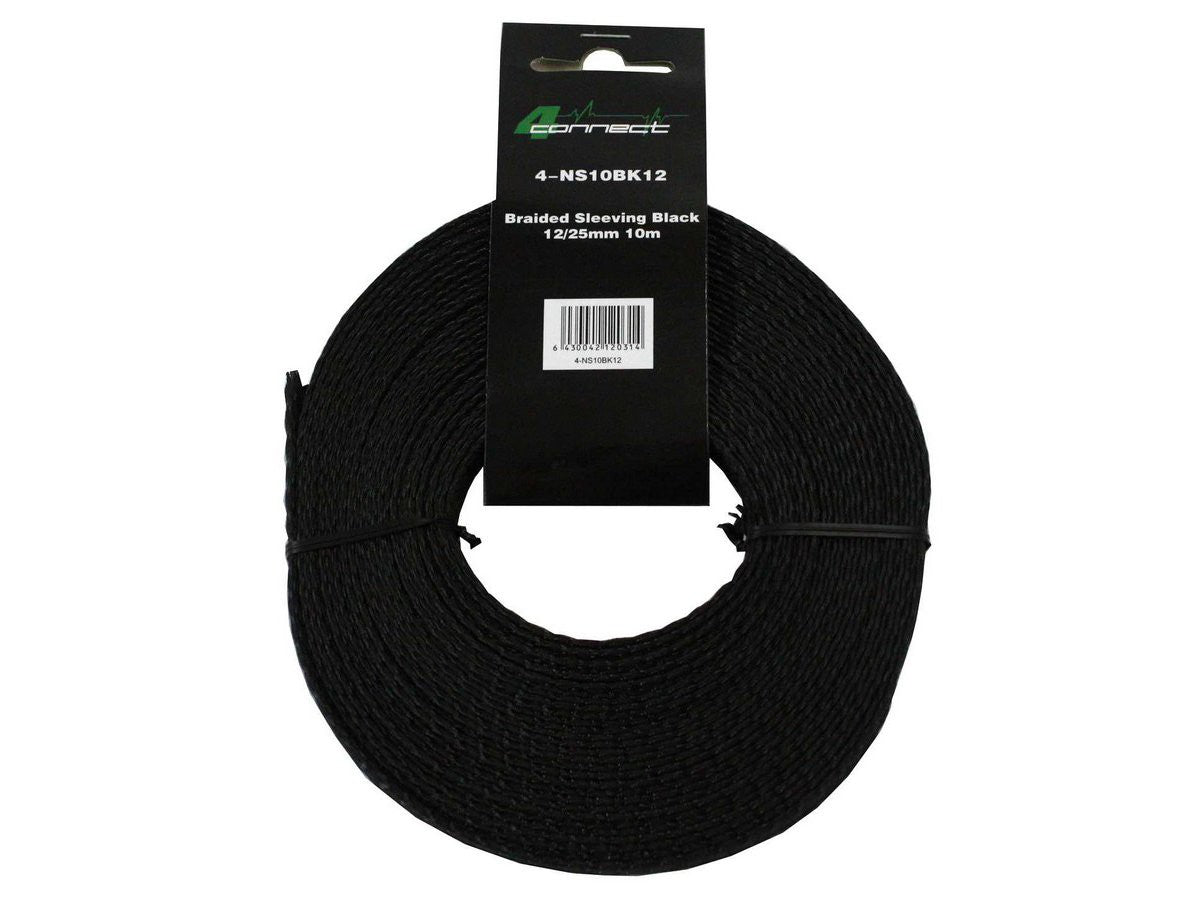 FOUR Connect 4-NS10BK12 nylon/kangas-sukka musta 12/25mm 10m