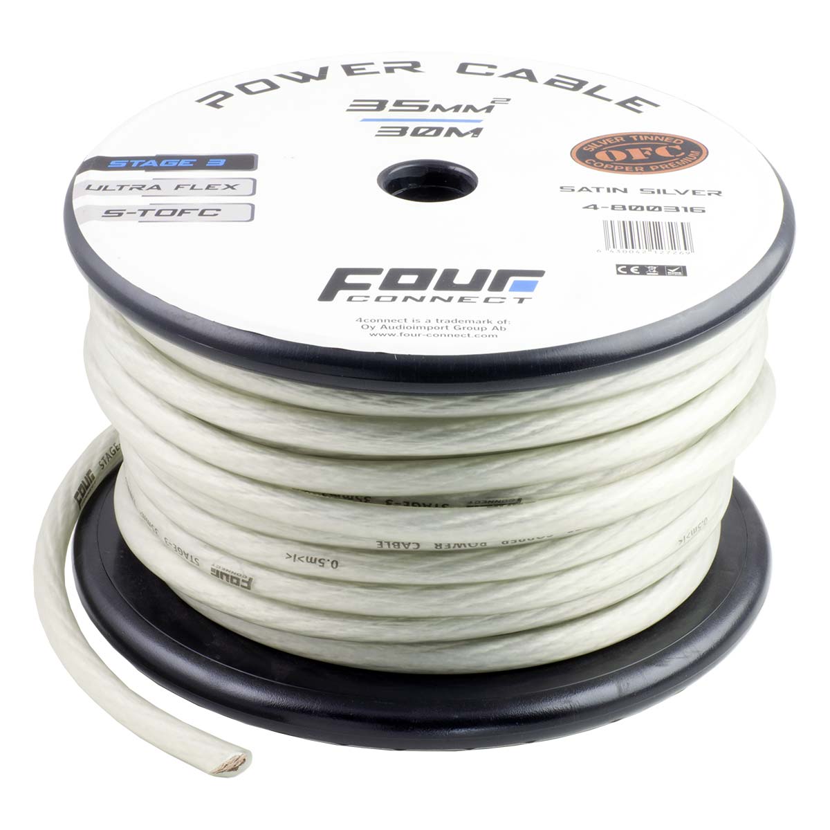 FOUR Connect 4-800316 STAGE3 35mm2 Satin Silver S-TOFC virtakaapeli