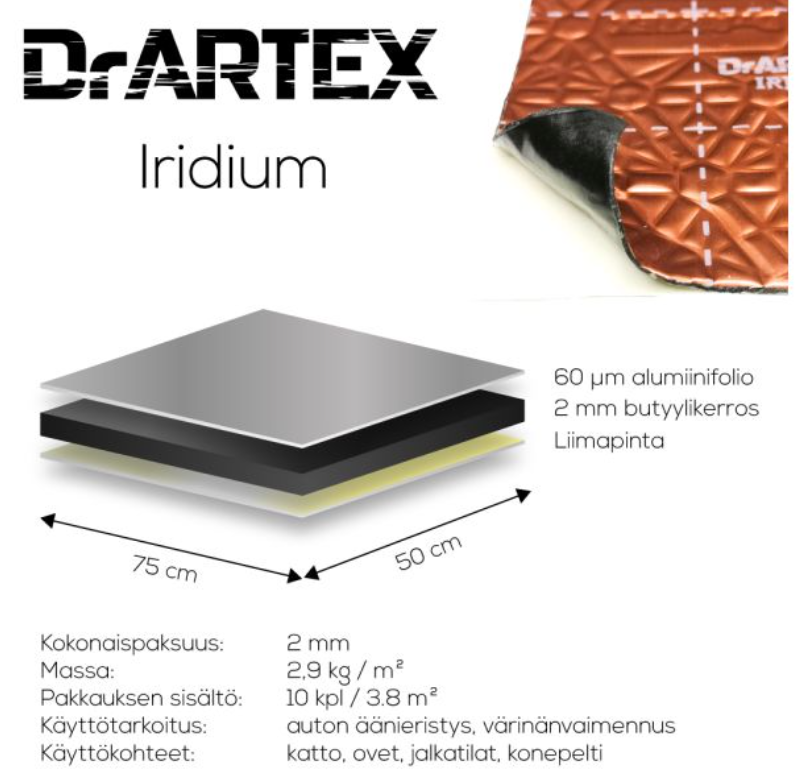 DrArtex Iridium 2,0mm vaimennuslevy