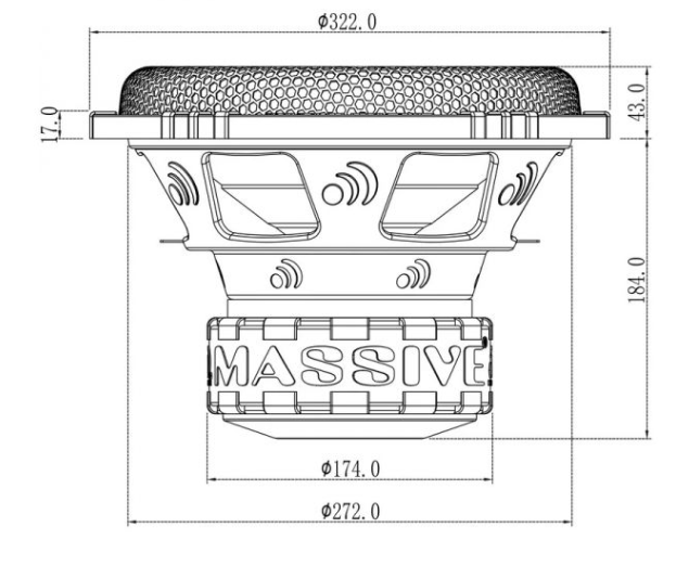 Massive Audio GTR122 subwoofer